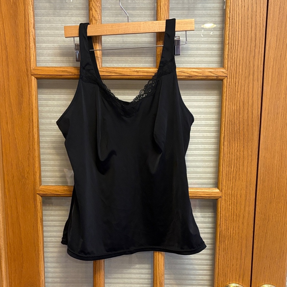 Delta Burke Black Shapewear Camisole with Lace Detail